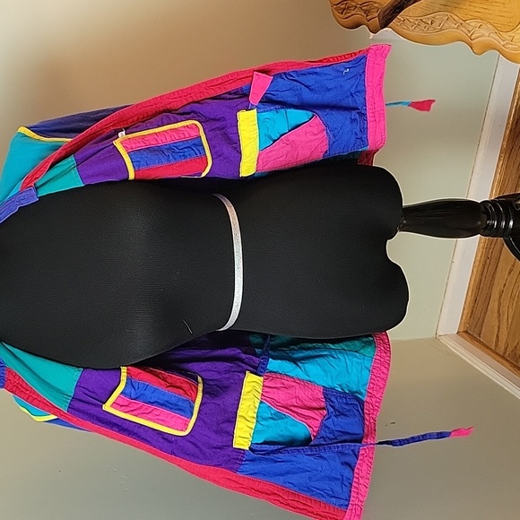 80s bold color block reversible jacket - Picture 5 of 9